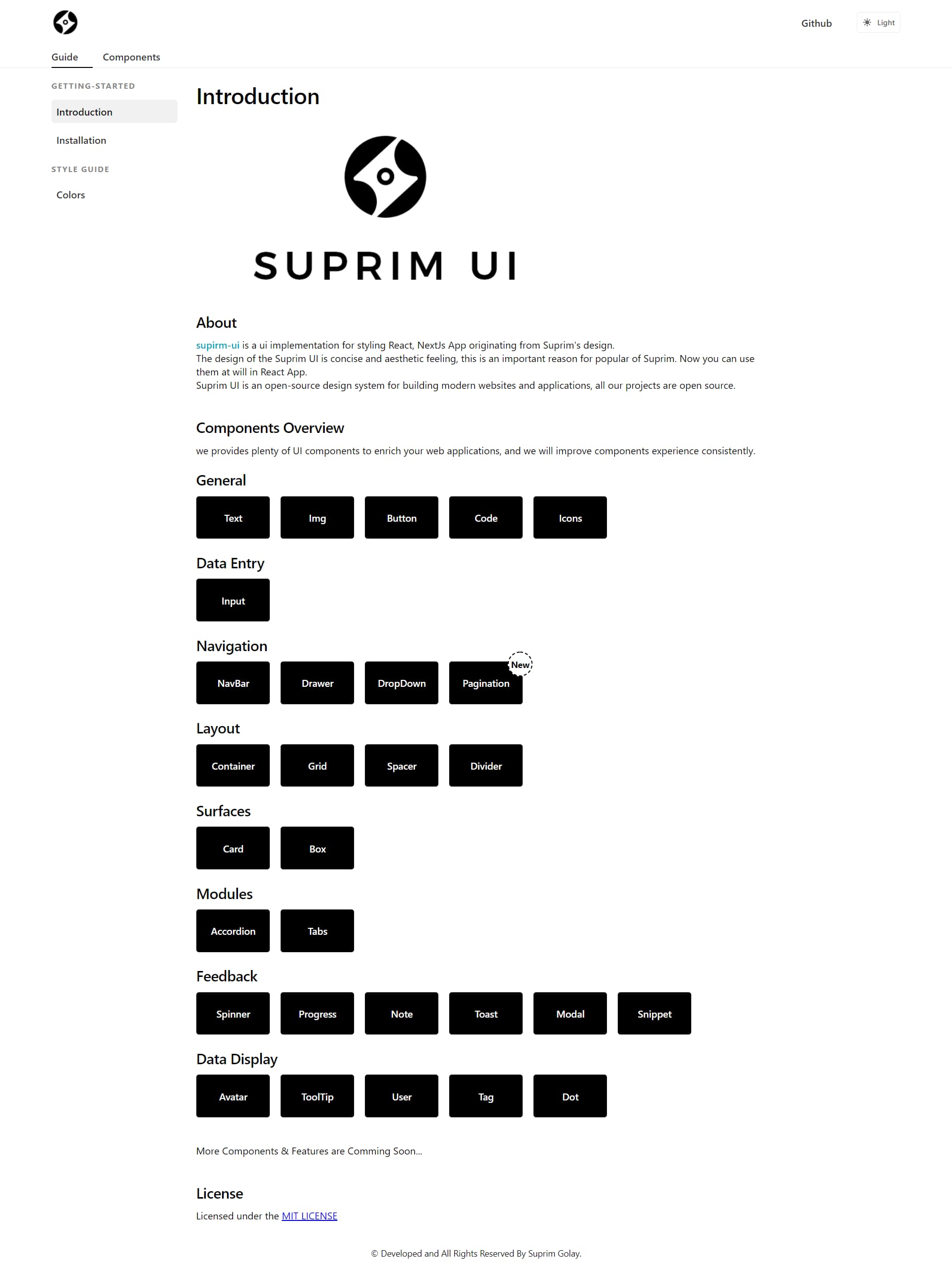 Suprim UI — Home