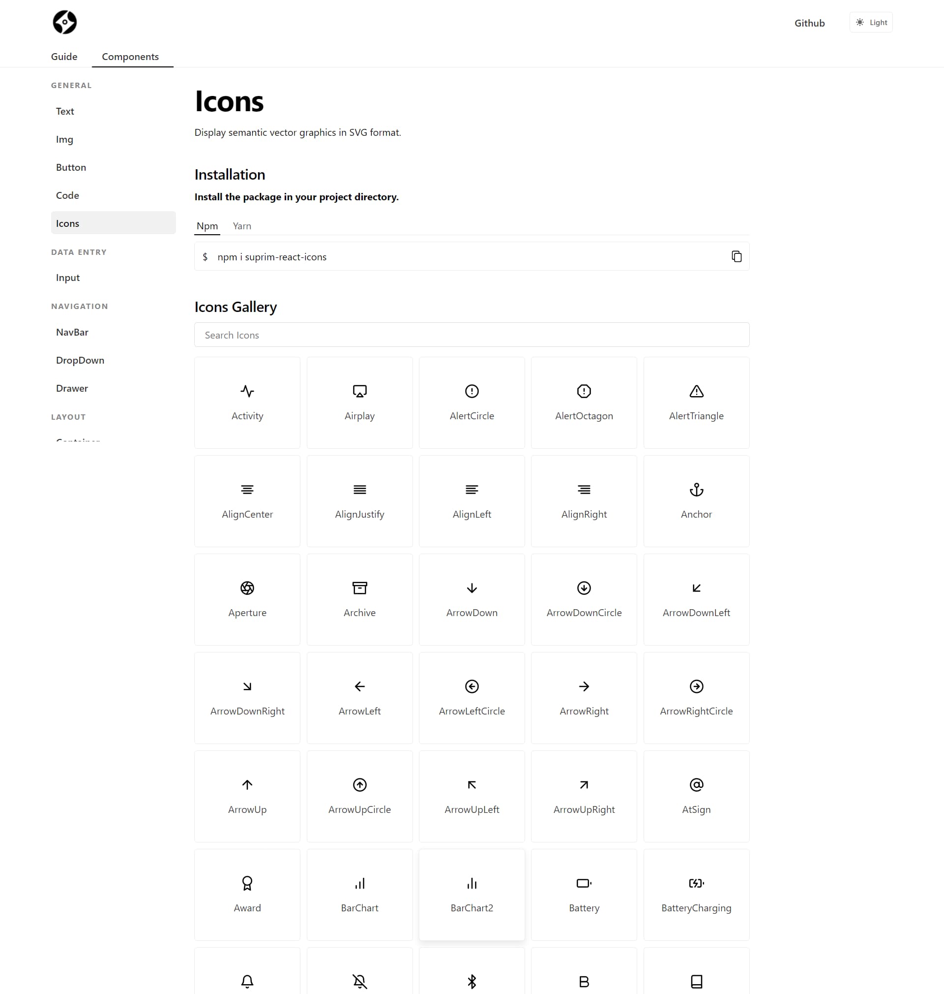 Suprim UI — Icons